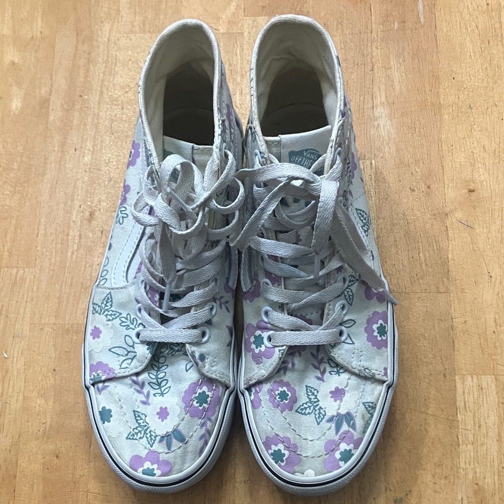 Vans Purple Floral High-Top Sneakers